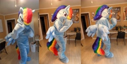 Size: 6500x3264 | Tagged: safe, artist:judhudson, rainbow dash, human, cosplay, fursuit, irl, irl human, photo