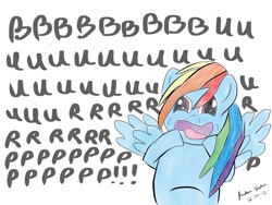 Size: 1024x768 | Tagged: safe, artist:judhudson, rainbow dash, pegasus, pony, burp, solo, wat