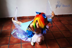 Size: 960x638 | Tagged: safe, artist:saizardrancher, rainbow dash, human, cosplay, irl, irl human, photo, solo