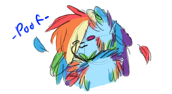 Size: 412x226 | Tagged: safe, artist:kaywhitt, derpibooru import, rainbow dash, pegasus, pony, poof, solo