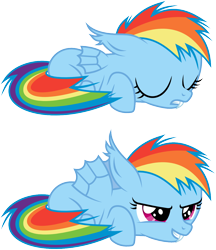 Size: 1000x1158 | Tagged: safe, artist:imageconstructor, rainbow dash, bat pony, pony, bat ponified, cute, dashabetes, fangs, filly, filly rainbow dash, race swap, rainbowbat, simple background, sleeping, solo, svg, transparent background, vector, younger