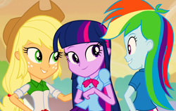 Size: 1038x656 | Tagged: safe, derpibooru import, screencap, applejack, rainbow dash, twilight sparkle, twilight sparkle (alicorn), alicorn, equestria girls, rainbow rocks