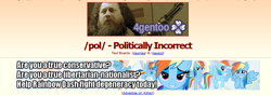 Size: 808x289 | Tagged: safe, rainbow dash, human, pegasus, pony, /pol/, 4chan, banner, blushing, conservative, duo, gentoo, gun, libertarian, lidded eyes, mouthpiece, nationalism, politically incorrect, richard stallman, shotgun, text, weapon