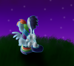 Size: 1024x914 | Tagged: safe, artist:rulette, rainbow dash, soarin', pegasus, pony, female, male, romantic, shipping, soarindash, straight