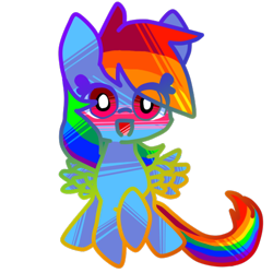 Size: 512x512 | Tagged: safe, artist:goolaa, rainbow dash, pegasus, pony, blue coat, cute, female, mare, multicolored mane, solo