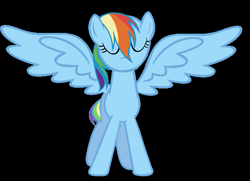 Size: 683x495 | Tagged: safe, artist:ronald rose, rainbow dash, pegasus, pony, magical mystery cure, blue coat, female, mare, multicolored mane, solo