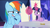 Size: 1920x1080 | Tagged: safe, derpibooru import, screencap, rainbow dash, twilight sparkle, twilight sparkle (alicorn), alicorn, pegasus, pony, 28 pranks later, crying, discovery family logo, faic, laughing, levitation, magic, rainbow dash is best facemaker, tears of laughter, telekinesis, unimpressed, whoopee cushion