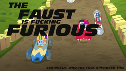 Size: 1280x720 | Tagged: safe, derpibooru import, diamond tiara, rainbow dash, randolph, snips, pegasus, pony, the cart before the ponies, op is a cuck, op is trying to start shit, snips' dad, vulgar