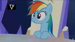 Size: 2208x1242 | Tagged: safe, derpibooru import, screencap, rainbow dash, pegasus, pony, 28 pranks later, chair, cute, dashabetes, female, mare, sitting, smiling, solo