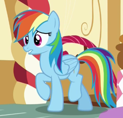 Size: 348x333 | Tagged: safe, derpibooru import, screencap, rainbow dash, pegasus, pony, 28 pranks later, cute, solo