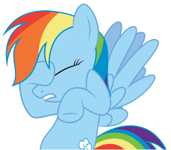 Size: 4646x4064 | Tagged: safe, artist:abydos91, rainbow dash, pegasus, pony, dragonshy, absurd resolution, facehoof, simple background, solo, transparent background, vector