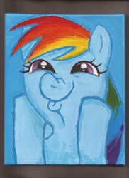 Size: 1700x2338 | Tagged: safe, artist:pwnyville, rainbow dash, pegasus, pony, dashface, painting, so awesome, solo