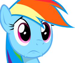 Size: 979x816 | Tagged: safe, artist:ladynoob, rainbow dash, pegasus, pony, sad, simple background, solo, transparent background, vector