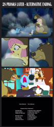 Size: 1356x3192 | Tagged: safe, derpibooru import, edit, edited screencap, screencap, fluttershy, harry, rainbow dash, bear, pegasus, pony, 28 pranks later, magical mystery cure, bad end, comic, credit joke, dark comedy, implied murder, implied vore, overreaction, peril, revenge, screencap comic