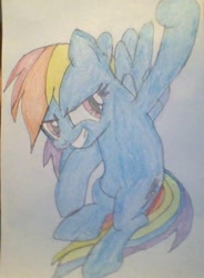 Size: 413x560 | Tagged: safe, artist:dcdavid28, derpibooru import, rainbow dash, pegasus, pony, a canterlot wedding, traditional art