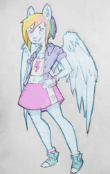 Size: 1500x2359 | Tagged: safe, artist:ehherinn, rainbow dash, equestria girls, belly button, clothes, midriff, skirt