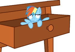 Size: 589x413 | Tagged: safe, artist:creepycurse, derpibooru import, part of a set, rainbow dash, pegasus, pony, drawer, drowsy drawer ponies, solo