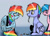 Size: 1024x729 | Tagged: safe, artist:lrusu, firefly, rainbow blaze, rainbow dash, pegasus, pony, g1, bandage, bruised, fireblaze