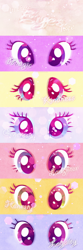 Size: 500x1498 | Tagged: safe, artist:the-pony-princess, derpibooru import, applejack, fluttershy, pinkie pie, rainbow dash, rarity, twilight sparkle, earth pony, pegasus, pony, unicorn, elements of harmony, eyes, mane six