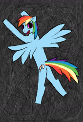 Size: 1632x2400 | Tagged: safe, artist:sharkiity, rainbow dash, pegasus, pony, female, mare, simple background, solo