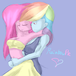 Size: 5000x5000 | Tagged: safe, artist:reneesdetermination, derpibooru import, pinkie pie, rainbow dash, absurd resolution, armpits, female, humanized, lesbian, pinkiedash, pony coloring, shipping