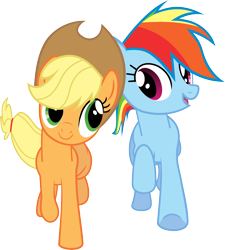 Size: 7214x8000 | Tagged: safe, artist:floppychiptunes, derpibooru import, applejack, rainbow dash, earth pony, pegasus, pony, absurd resolution, simple background, transparent background, vector