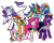 Size: 1000x800 | Tagged: safe, artist:sallindaemon, derpibooru import, applejack, fluttershy, pinkie pie, rainbow dash, rarity, twilight sparkle, classical unicorn, earth pony, pegasus, pony, unicorn, alternate universe, cloven hooves, leonine tail, mane six, unshorn fetlocks