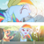 Size: 591x593 | Tagged: safe, artist:pastelpiesister, derpibooru import, edit, edited screencap, screencap, applejack, rainbow dash, earth pony, pegasus, pony, the mane attraction, bandana, character swap, clothes, cute, dashabetes, duo, eyes closed, female, filly, filly applejack, filly rainbow dash, guitar, hat, icosahedron, jackabetes, manip, raised hoof, scout uniform, singing, tongue out, younger