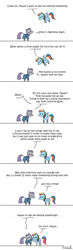 Size: 450x1542 | Tagged: safe, artist:foudubulbe, maud pie, rainbow dash, pegasus, pony, comic, crying, feels, pointy ponies, sad