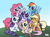 Size: 1085x803 | Tagged: safe, artist:underwoodart, derpibooru import, applejack, fluttershy, pinkie pie, rainbow dash, rarity, twilight sparkle, earth pony, pegasus, pony, unicorn, mane six, mane six opening poses, scene interpretation