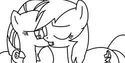 Size: 1346x678 | Tagged: artist needed, safe, rainbow dash, rarity, pegasus, pony, unicorn, female, imminent kissing, lesbian, monochrome, raridash, shipping