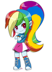 Size: 1716x2379 | Tagged: safe, artist:choco-cocco, rainbow dash, equestria girls, chibi, clothes, skirt, solo