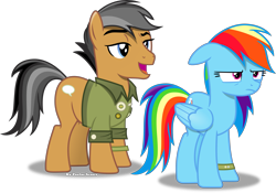 Size: 4335x3042 | Tagged: safe, artist:vector-brony, derpibooru import, quibble pants, rainbow dash, pegasus, pony, stranger than fan fiction, absurd resolution, clothes, irritated, open mouth, raised eyebrow, simple background, transparent background, vector