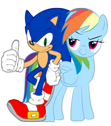 Size: 1982x2257 | Tagged: safe, artist:sputnikmann, derpibooru import, rainbow dash, pegasus, pony, crossover, simple background, sonic the hedgehog, sonic the hedgehog (series), transparent background