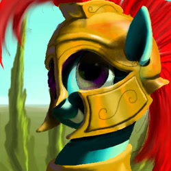 Size: 400x400 | Tagged: safe, artist:lordgood, rainbow dash, pegasus, pony, armor, helmet, hoplite, solo