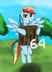 Size: 1700x2338 | Tagged: safe, artist:mlj-lucarias, rainbow dash, pegasus, pony, crossover, minecraft, solo