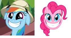 Size: 796x424 | Tagged: safe, derpibooru import, pinkie pie, rainbow dash, earth pony, pegasus, pony, stranger than fan fiction, female, mare, smile hd