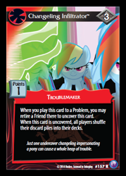 Size: 341x476 | Tagged: safe, rainbow dash, changeling, pegasus, pony, canterlot nights, ccg, enterplay, mlp trading card game