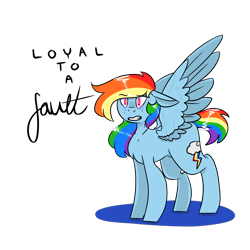 Size: 2000x2000 | Tagged: safe, artist:spitfirekat, derpibooru import, rainbow dash, pegasus, pony, loyalty, solo