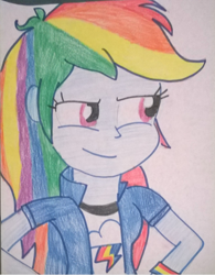 Size: 768x985 | Tagged: safe, artist:toyminator900, derpibooru import, rainbow dash, equestria girls, solo