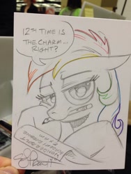 Size: 768x1024 | Tagged: safe, artist:andypriceart, rainbow dash, pegasus, pony, paper, pencil, pencil drawing, solo, test, traditional art