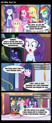 Size: 1288x3000 | Tagged: safe, artist:bredgroup, derpibooru import, applejack, fluttershy, pinkie pie, rainbow dash, rarity, twilight sparkle, twilight sparkle (alicorn), alicorn, comic:eg rpg, equestria girls, boots, carousel boutique, comic, fall formal outfits, high heel boots, mass effect, screencap comic