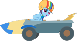 Size: 5676x3000 | Tagged: safe, artist:uponia, derpibooru import, rainbow dash, pegasus, pony, the cart before the ponies, .svg available, absurd resolution, cart, driving, female, helmet, inkscape, mare, open mouth, simple background, solo, transparent background, vector