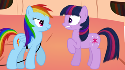 Size: 3840x2160 | Tagged: safe, artist:waveywaves, rainbow dash, twilight sparkle, pegasus, pony, unicorn, duo, duo female, female, mare