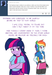 Size: 2382x3402 | Tagged: safe, artist:ambris, rainbow dash, twilight sparkle, equestria girls, ask, ask twidash, comic, female, lesbian, shipping, tumblr, twidash