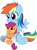 Size: 2999x4012 | Tagged: safe, artist:fallingferret, artist:fillyscoots42, rainbow dash, scootaloo, pegasus, pony, absurd resolution, cute, cutealoo, dashabetes, diaper, filly, foal, poofy diaper, scootalove, younger