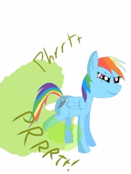 Size: 1200x1600 | Tagged: safe, derpibooru import, rainbow dash, pegasus, pony, fart, fart noise, gas, onomatopoeia, smirk, sound effects