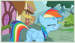 Size: 567x325 | Tagged: safe, screencap, rainbow dash, pegasus, pony, abuse, game, solo