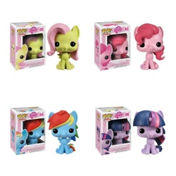 Size: 960x960 | Tagged: safe, derpibooru import, fluttershy, pinkie pie, rainbow dash, twilight sparkle, earth pony, pegasus, pony, box, figure, figurine, funko, funko pop!, packaging, toy