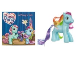 Size: 500x375 | Tagged: safe, derpibooru import, minty, rainbow dash, rainbow dash (g3), g3, a pony's tale, book, irl, photo, stock image, toy